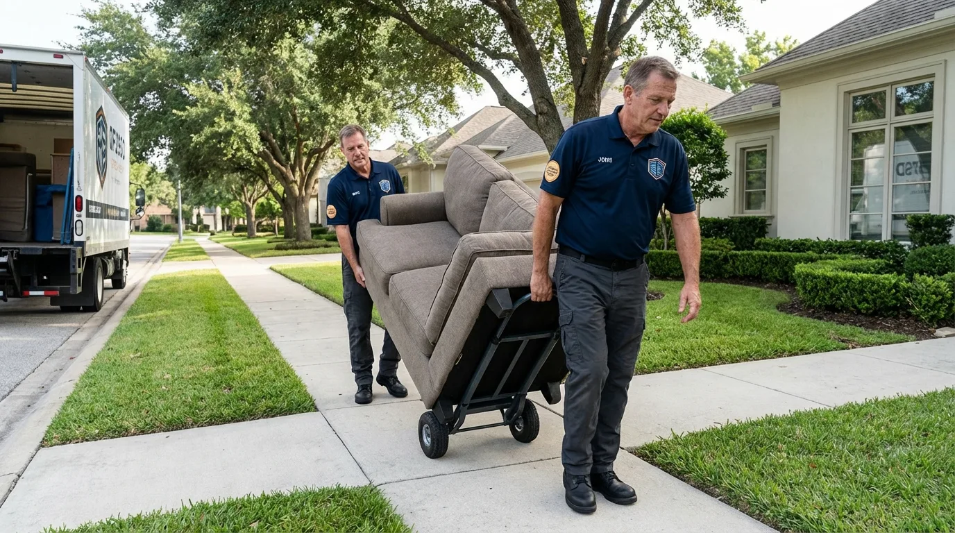 Local residential moving crew loading furniture in Wilsonville, AL